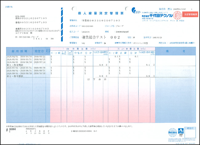 【様式４】個人線量測定管理票